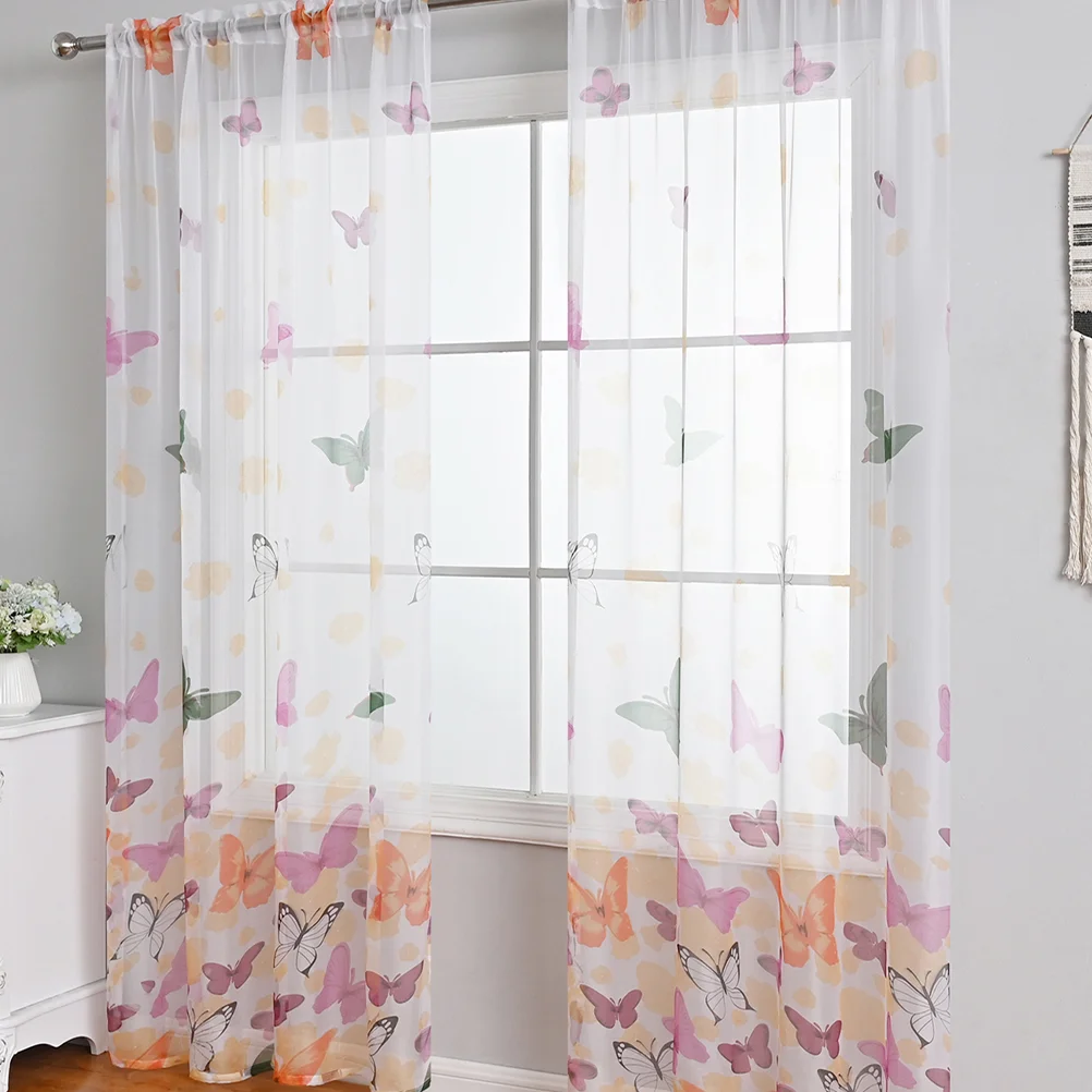 Transparent Curtains Sheer Drapery for Bedroom Elegant Window European and American Panel Polyester Screen