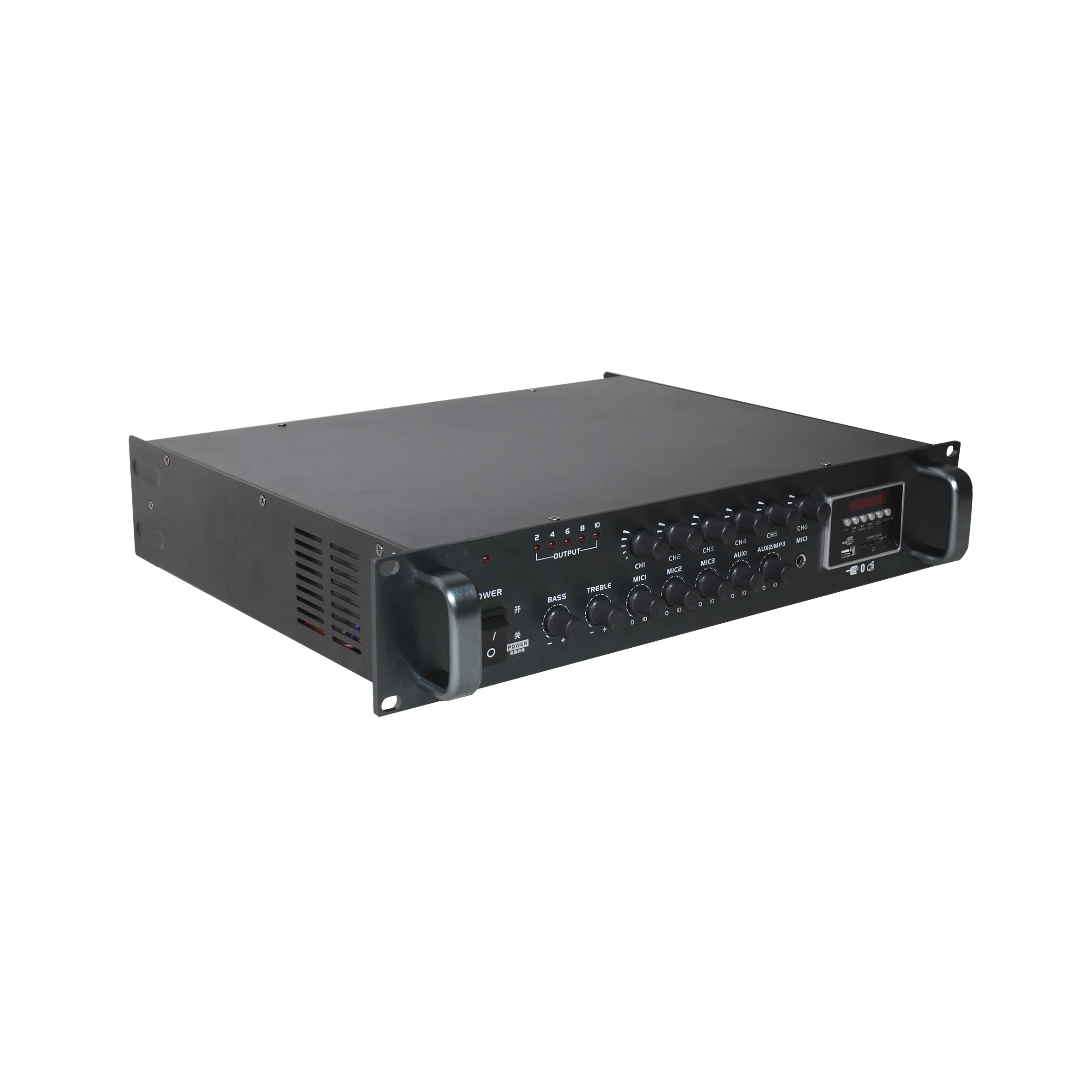 M Bluetooth 6 Zone Professional Mixer Amplifier 360W Power Amplifiers with 3 Mic Inputs/2 Aux Inputs /1 Line Output