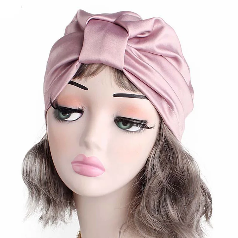 Birdtree 100% Mulberry Silk Bonnets Women  Double Layer Sleeping Night Cap Pure Silk Hair Wrap Beanie For Curly Girl A34401M