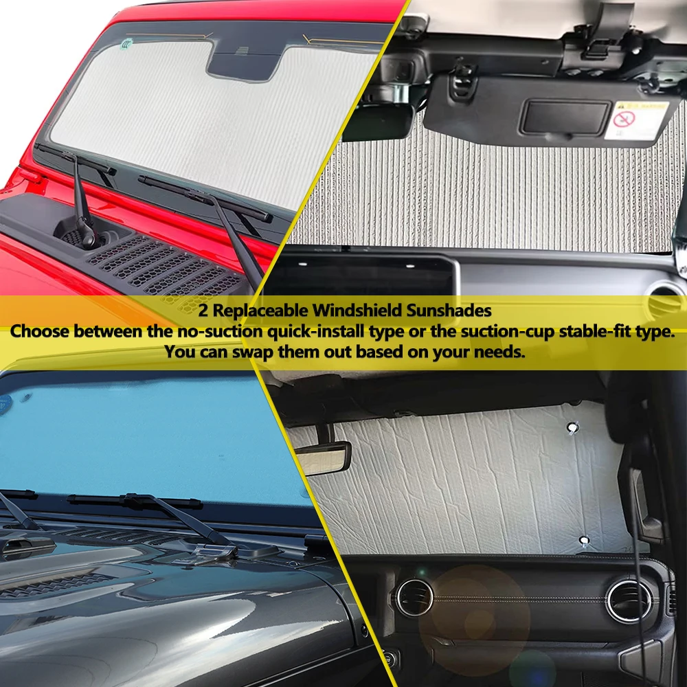 ชุดบังแดดเต็มรูปแบบสำหรับกระจก - Outdoor Camping Jeep บทวิจารณ์และราคา