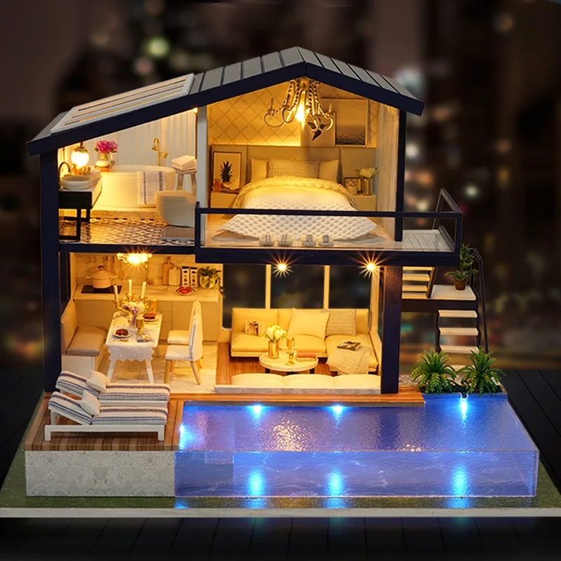 

Handmade small house model villa assembly toy ideas
