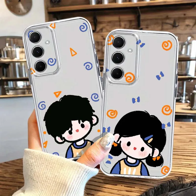 

Gentle Characters Cute Pattern Phone Case For Samsung Galaxy A73 A72 A71 A70 M56 A55 M55 M54 F54 A53 M53 A52 A52s F42 M40S