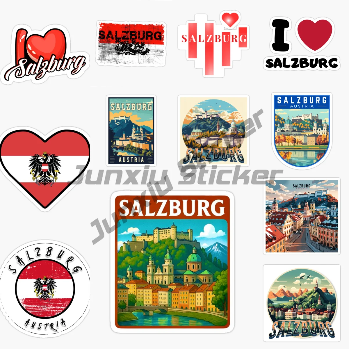

Salzburg Austria Scenery Car Sticker Vinyl Self-adhesive Decal Waterproof Sun Protection