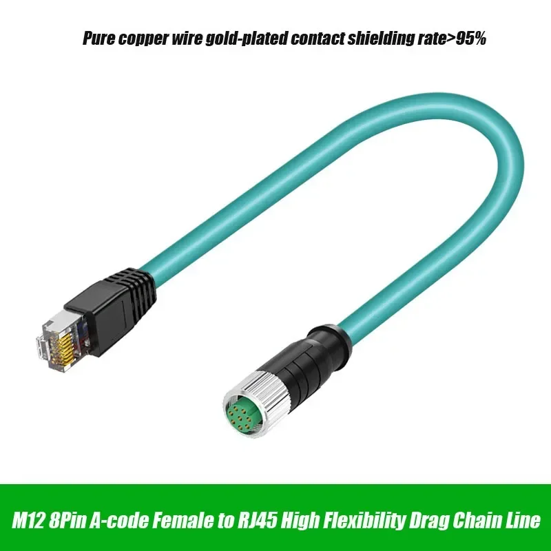Kabel ekranujący M12 do 4Pin 8Pin RJ45 Network Coding Line A-Code D-Coding X-Type Male Female Head to RJ45 Connector Drag Chain Shielding Cable