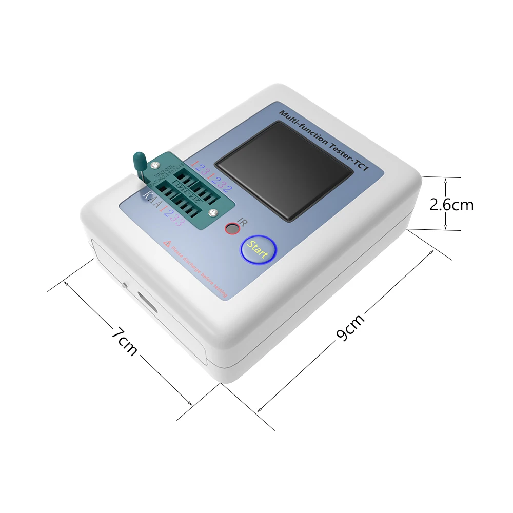 Verificador do transistor do Multi-medidor da exposição do LCD, capacitor do Triode, medidor do teste do resistor, ESR, LCR, NPN, PNP, MOSFET, LCR-TC1, LCR-T7