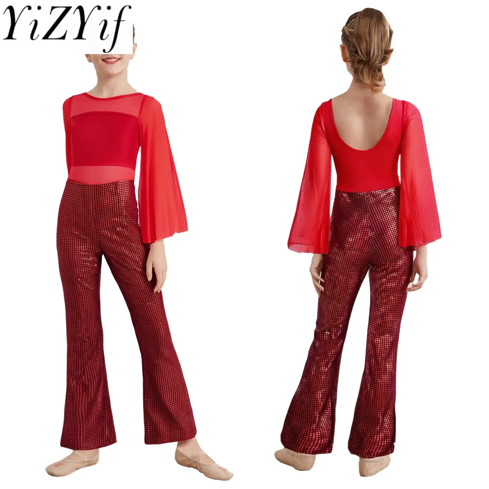 

Kids Girls Jazz Disco Party Dance Performance Bodysuits Metallic One Piece Plaid Jazz Tango Waltz Raves Stage Dance Jumpsuit