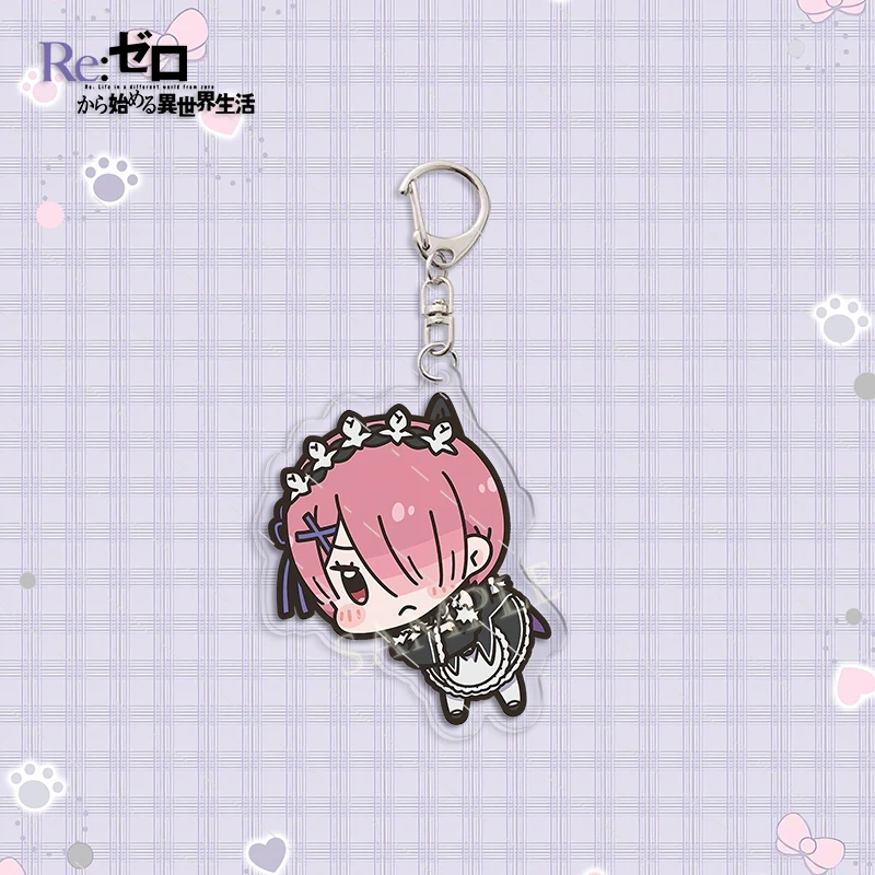 Hot Anime Re:zero - Starting Life In Another World Figure Natsuki Subaru Emilia Rem Acrylic Pendant Keychain for Fans Toy Gifts