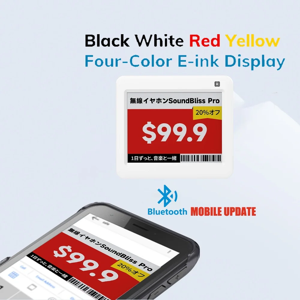 4 Farben Mobile App gesteuert 4,2 Zoll Epaper ESL Digital DIY E-Tinte Preisschild ESL Elektronisches Regaletikett Elektronisch