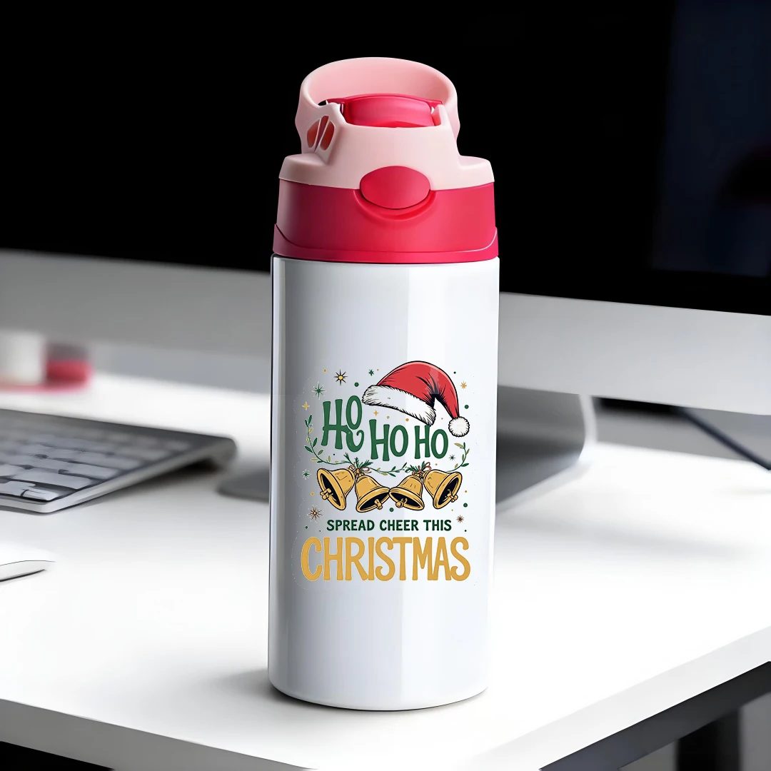 

304 Stainless Steel Insulated Cup Cartoon Santa Hat Straw Cup Childrens Insulated Water Bottle Christmas Gift Set Heartwarm
