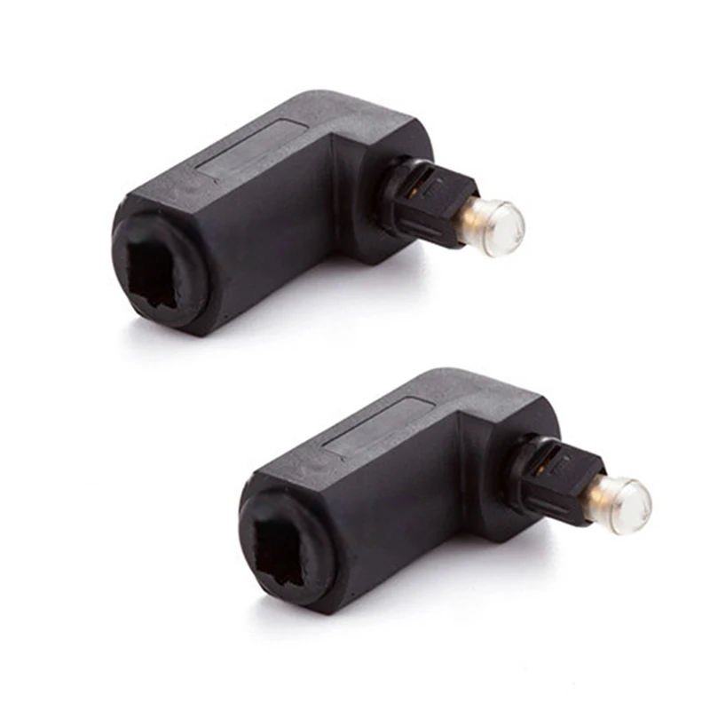 2pcs Digital Cables Audio Video Cables Digital Optical 90 Degree Audio Cable Adapter Male to Female Right Angle Toslink ﻿