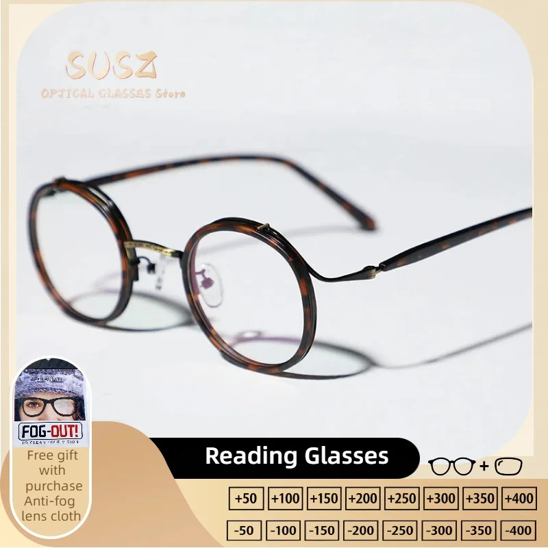 

SUSZ Round Women's Myopia Photochromic Glasses Lady Anti Blue Light Prescription Optical Glasses Progressive Reading Eyeglasses