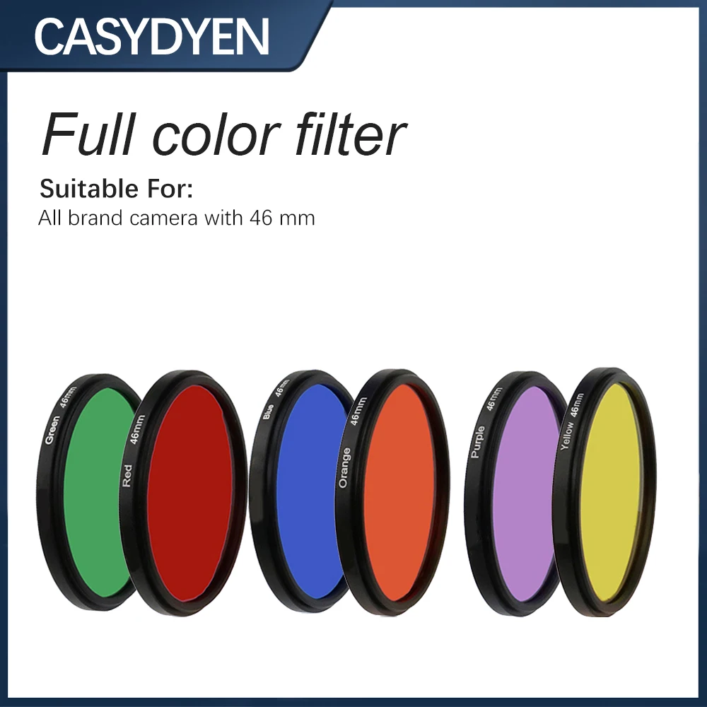 Filter Color Filtors Full Red Yellow Green Blue Purple Orange 46MM For Canon Nikon Sony DSLR Camera Lens Accessory