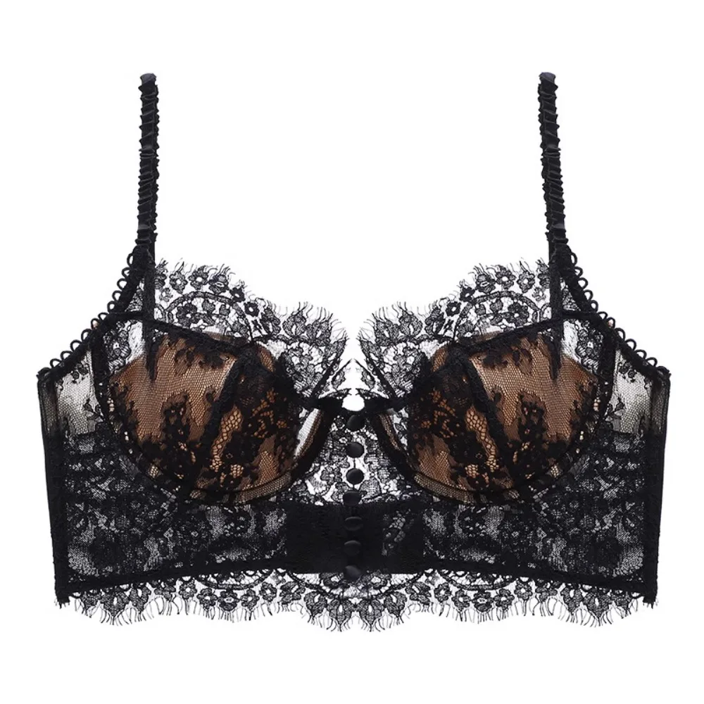 Sexy Lace French Lace Bra Breathable Comfortable Anti-sag Bra Ultra-thin Sexy Lace Bra Women