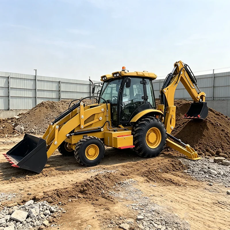 Factory Direct Backhoe Loader 4WD Diesel Earth-moving Machinery New Compact Construction Equipment for Farm Site Work