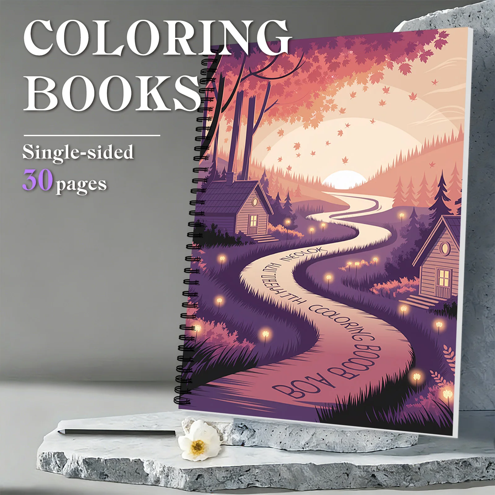 

1 шт., 30 страниц, эмоциональная успокаивающая книжка-раскраска, прекрасный цветочный дизайн, вдохновляющие линии, инструмент для психического здоровья для взрослых, подростков