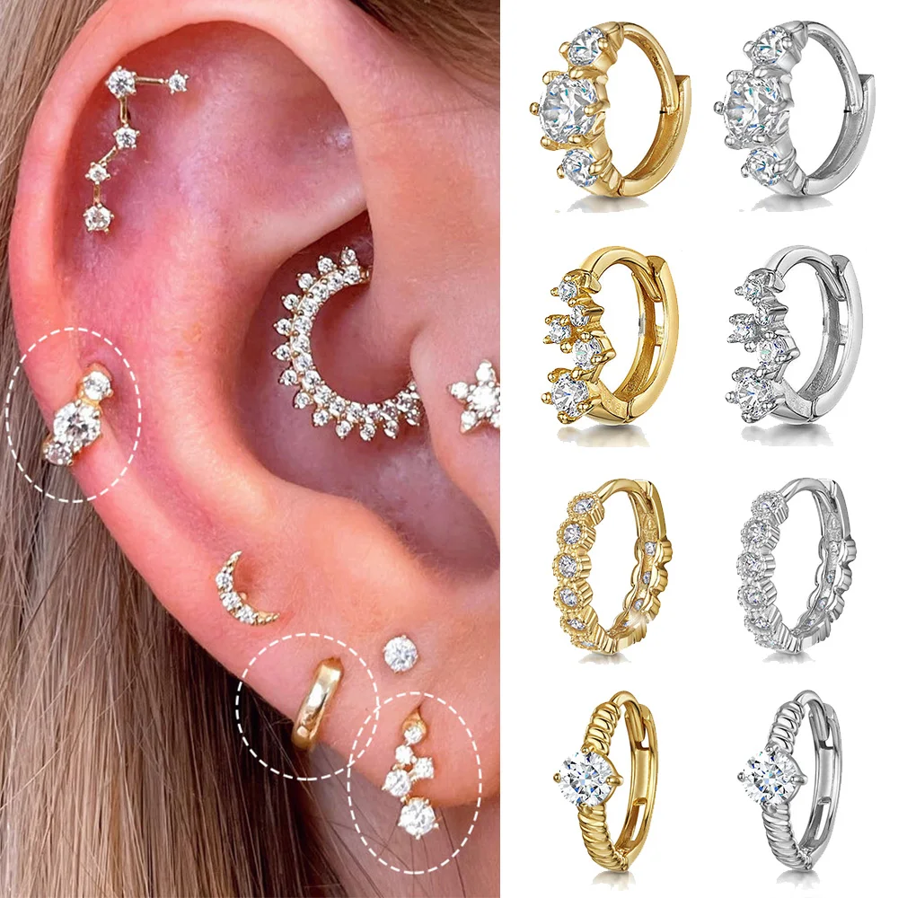 Ohr Knorpel Tragus Helix Piercing Creolen Schnalle Ohrring für Frauen 1pc Stapeln Ohr Knochen eng Turm Daith Lappen Mode Ins Schmuck