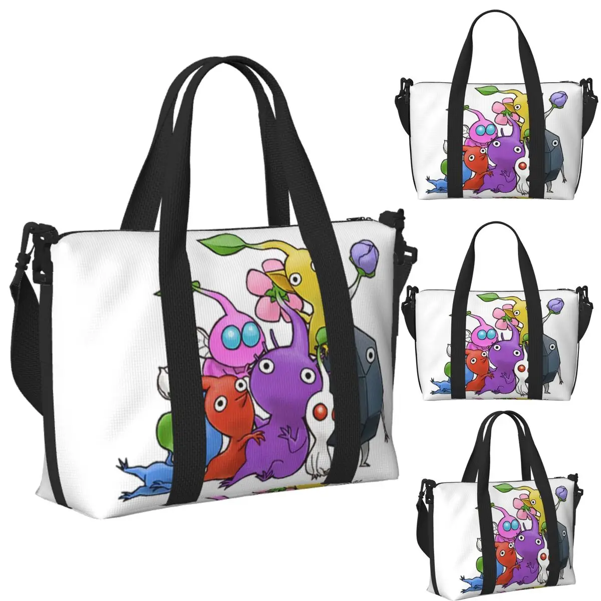 

Custom 170 Pikmin Ideas Game Art Beach Travel Bag Large Capacity Tote Bags for Gym Sport Women Shopping Duffle Shoulder Bag