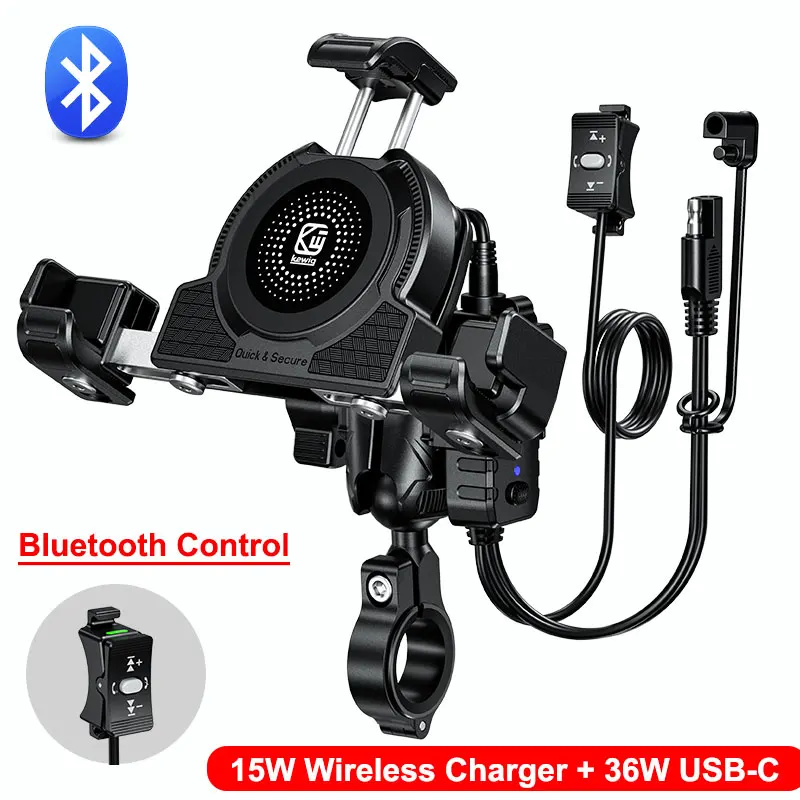 Motorcycle Phone Holder 15W Wireless Charger for Moto Motorbike Mirror Mobile Stand Support USB C Fast Charging Cellphone Mount