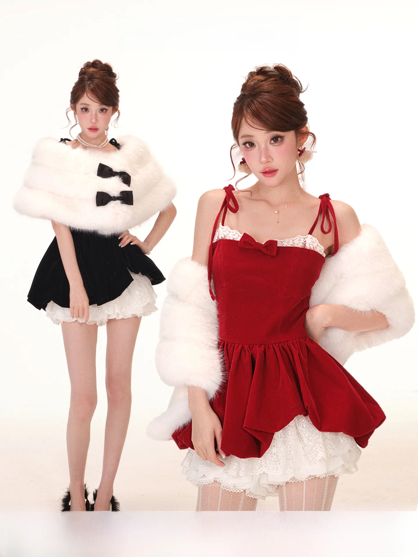 

Женский модный комплект Toronto Night Cisas Series: бархатный кружевной топ на бретельках с асимметричным вырезом и шорты с завязками