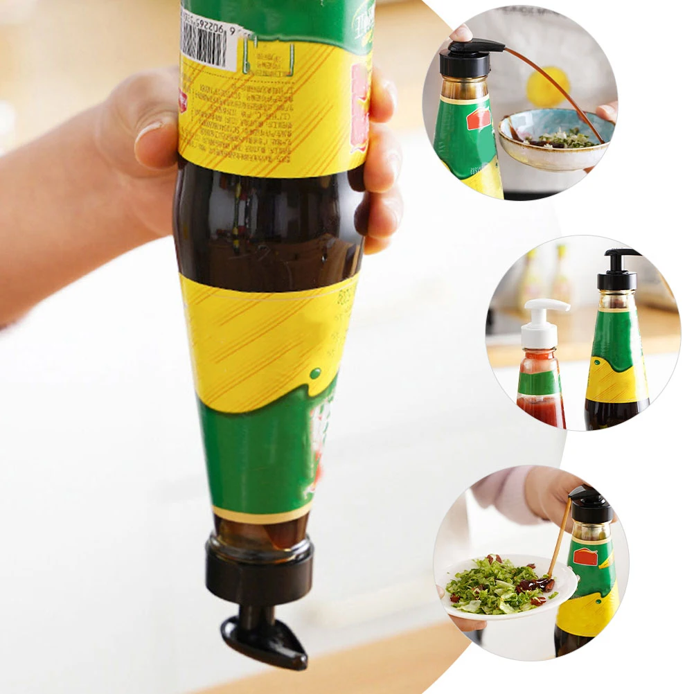 

12 Sets Oyster Sauce Squeezer Durable PP Material Pump Head Ketchup Nozzle Suitable High Short Bottles Easy Use Store