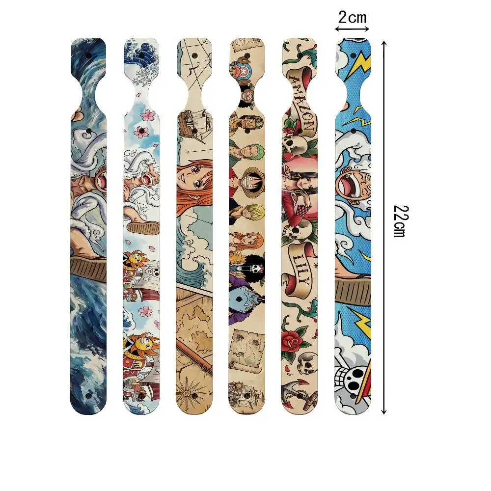 MOTORCYCLE ANIME ONE PIECE LUFFY PU Leather Keychain Minimalist Key Holder Durable Key Organizer Car Keys Bag Accessories