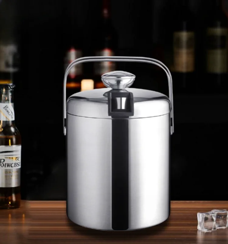 

304 stainless steel double layer insulated ice bucket bar KTV champagne beverage