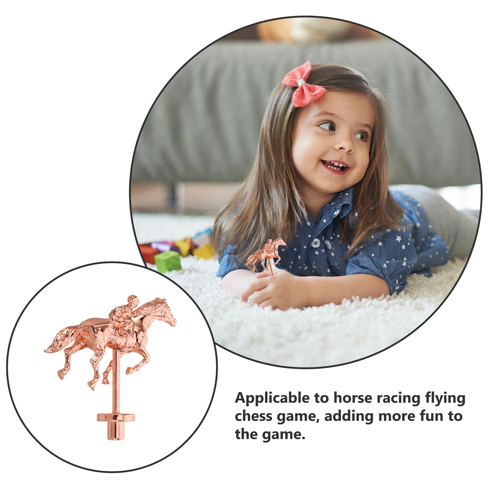 مجموعة قطع ألعاب لوحة سباق الخيل مصنوعة بحرفية رائعة مكونة من 4 خيول معدنية مصنوعة بحرفية جيدة للوحة ألعاب السباق #5