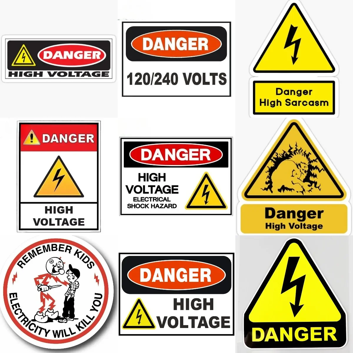 

Creative High Voltage Dangen Warning Sticker for Room Wall Window Motorcycle Laptop Bicycle Camper Van Decal Accessories
