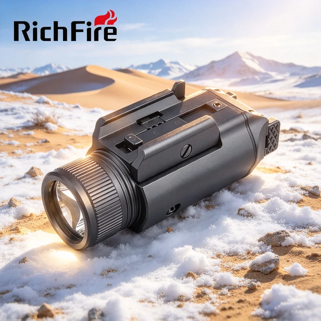 RichFire Hunting LED Flashlight 2400LM 2 In 1 Combo Magnetic Rechargeable Tactical Torch for 20mm Mount Standard