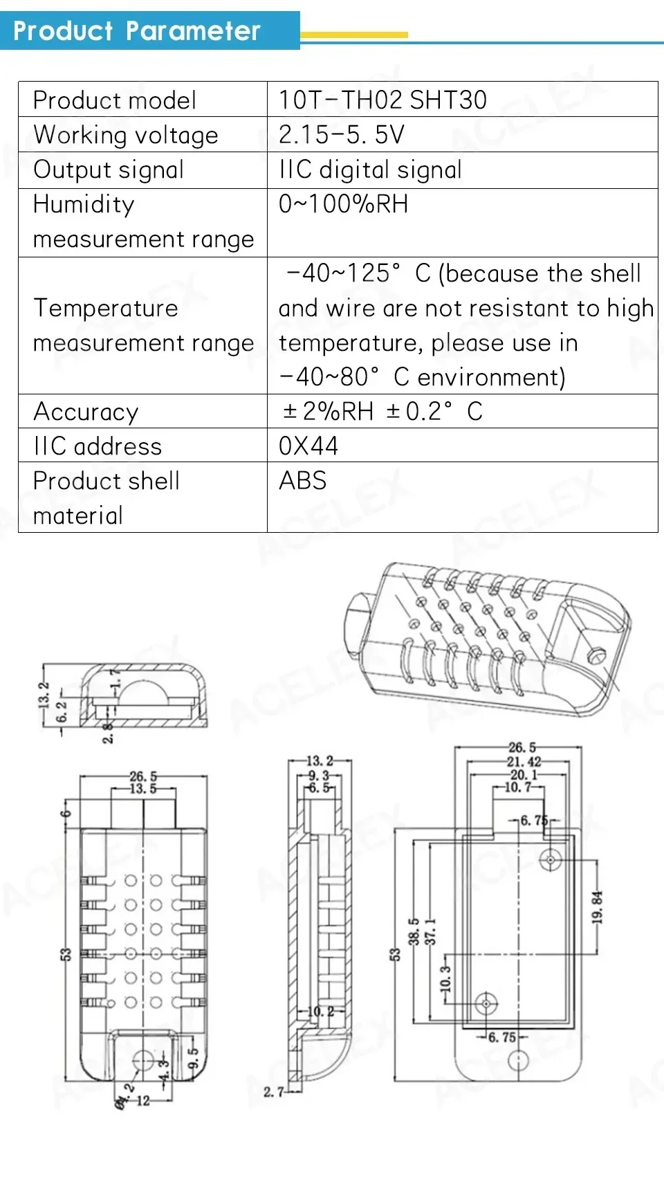 NUOVO SHT30 Uscita Digitale Modulo Sensore di Temperatura e Umidità IIC I2C Interfaccia 3.3V Per Arduino LOTTO FAI DA TE