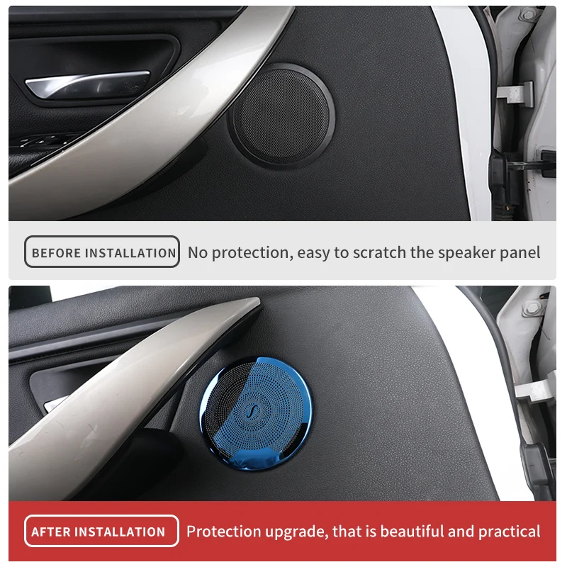 For BMW F30 F32 F33 F36 3 4 Series 3GT 2013-2019 Stainless Steel Car Door Audio Speaker Cover Trim Frame Interior Accessories