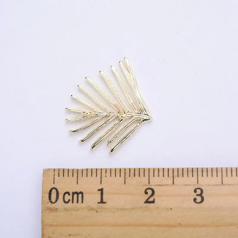 19*21 MM 14K Gold Color Plated Brass Leaf Leaves Stud Earrings High Quality Diy DIY Jewelry Making Finding Accessories