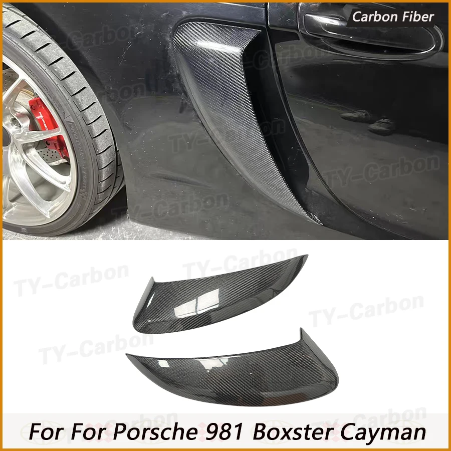 For Porsche 981 Boxster Cayman Real Carbon Fiber Side Air Scoop Vents Intake Cover Body Kits Accessory FRP 2012 - 2015