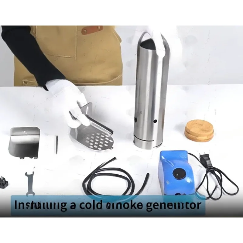 Portable Electric BBQ Smoker With Lid And Air Pump, Wood Pellets Outdoor Cold Smoke Generator