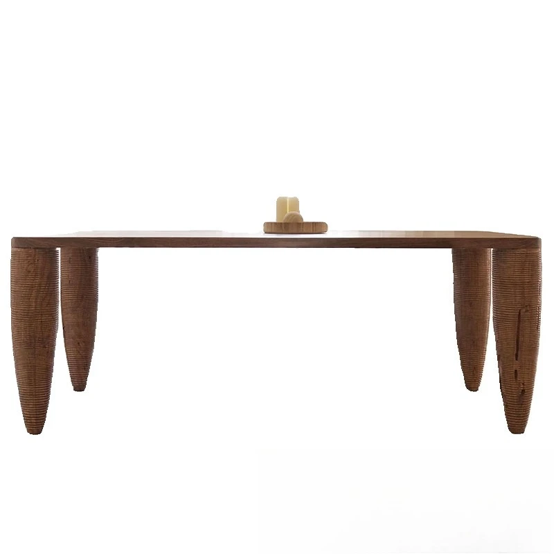 

Medieval wabi-sabi wind solid wood dining table creative personality rectangular desk retro art homestay long
