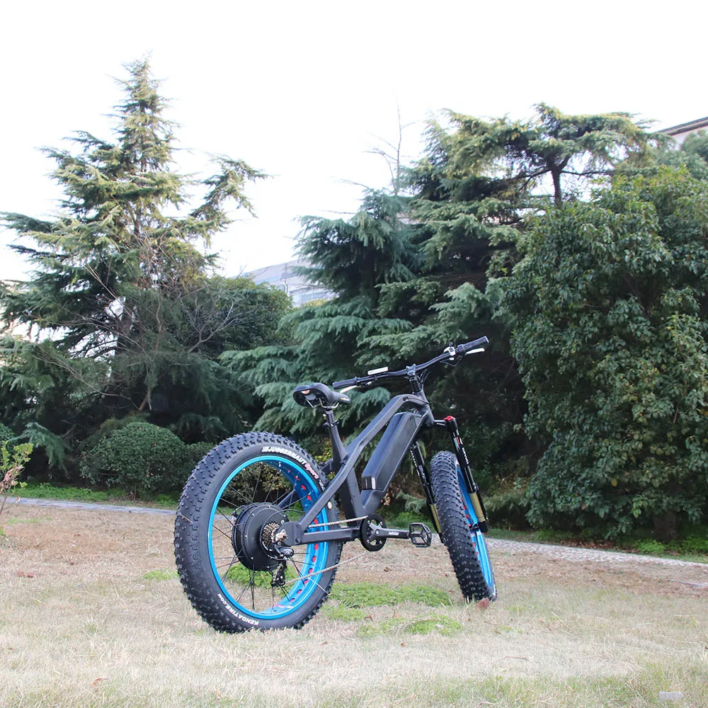 2019 Hot Selling Alloy Frame Carbon Fiber Painting Full Suspension Fat Tire Electric Bike
