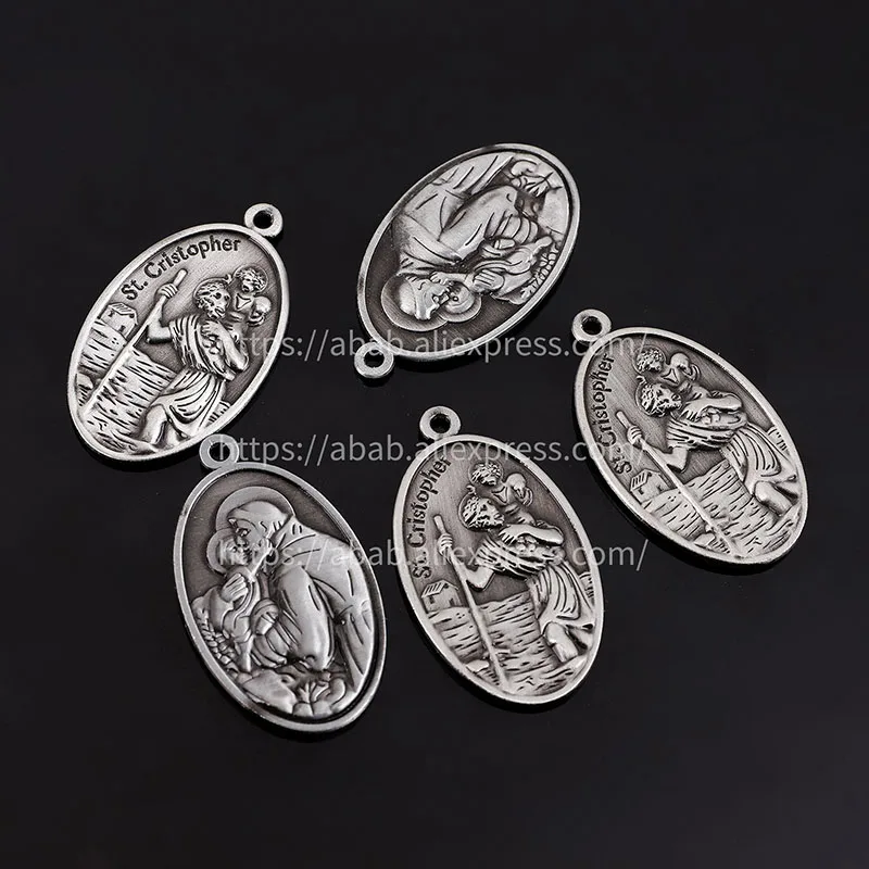 5 pieces/religious retro large St. Christopher medals