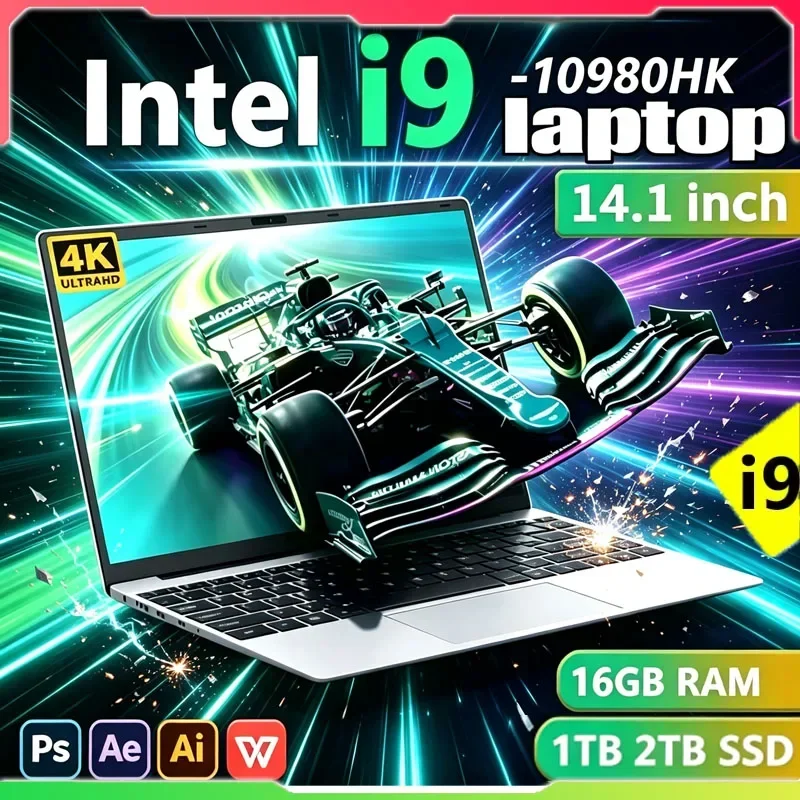 2026 I9 Windows 11 Laptop Intel CORE I9-10980HK Notebook 14.1 Inch 16GB RAM 1TB 2TB SSD 1920*1080HD Gaming Laptops Pc Gamer