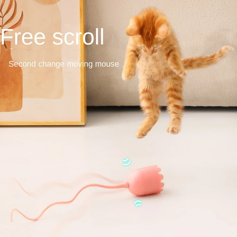 Cat Toys Pet Electric Cat Tease Stick Rotating Magic Tail Cat Self-joy