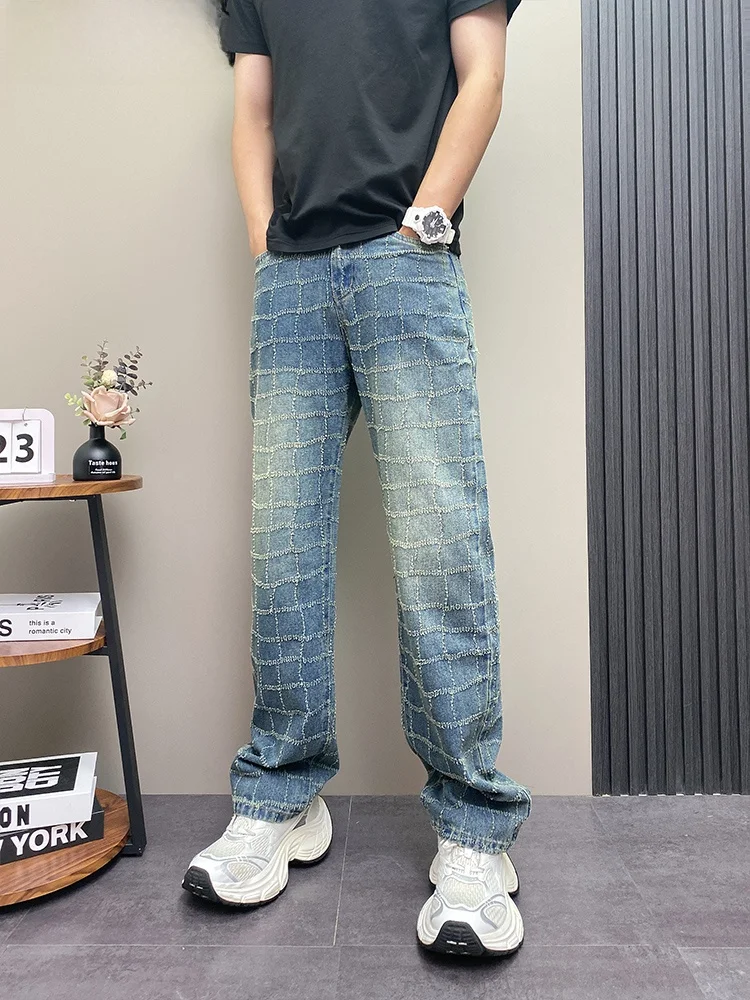 

Loose Casual Men's Jeans Straight Leg Wide Leg Pants American Sle Faionable Versatile Summer New Arrival DOEA Brand