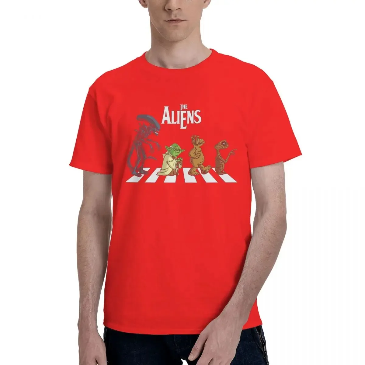 The Aliens Alf ET T Shirt Classic Film Alien Abby Road Cotton Vintage Short Sleeve O-Neck Classic T Shirt Large Size T Shirt