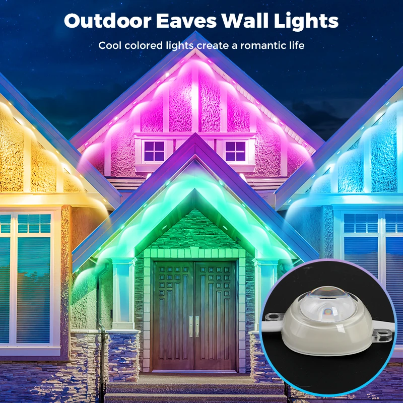 Permanent Outdoor Lights, 55ft RGB+IC 36 LED for Smart Rainbow LED Permanent Outdoor Light - TUYA Smart 51 Scenes Permanent