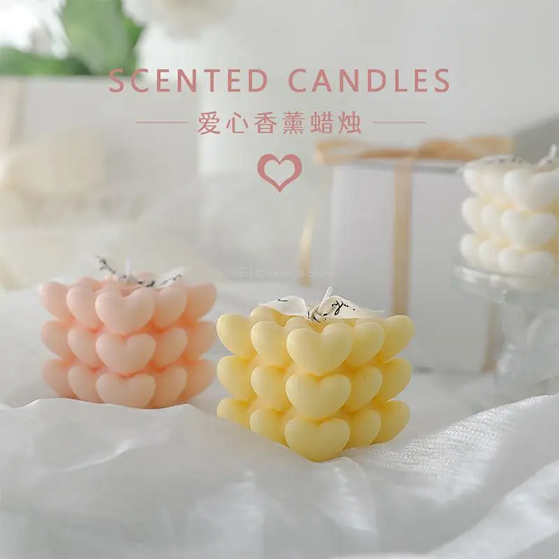 Love Silicone Candle Mold Diy Handmade Soap Plaster Ice Cube Baking Mold Birthday Valentine Day Party Wedding Gift Making Mold