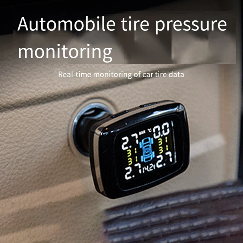 TPMS Car Charger Tpms Sensor Tire Pressure Monitoring System Auto Tire Air Pressure Security Alarm 4 Sensors