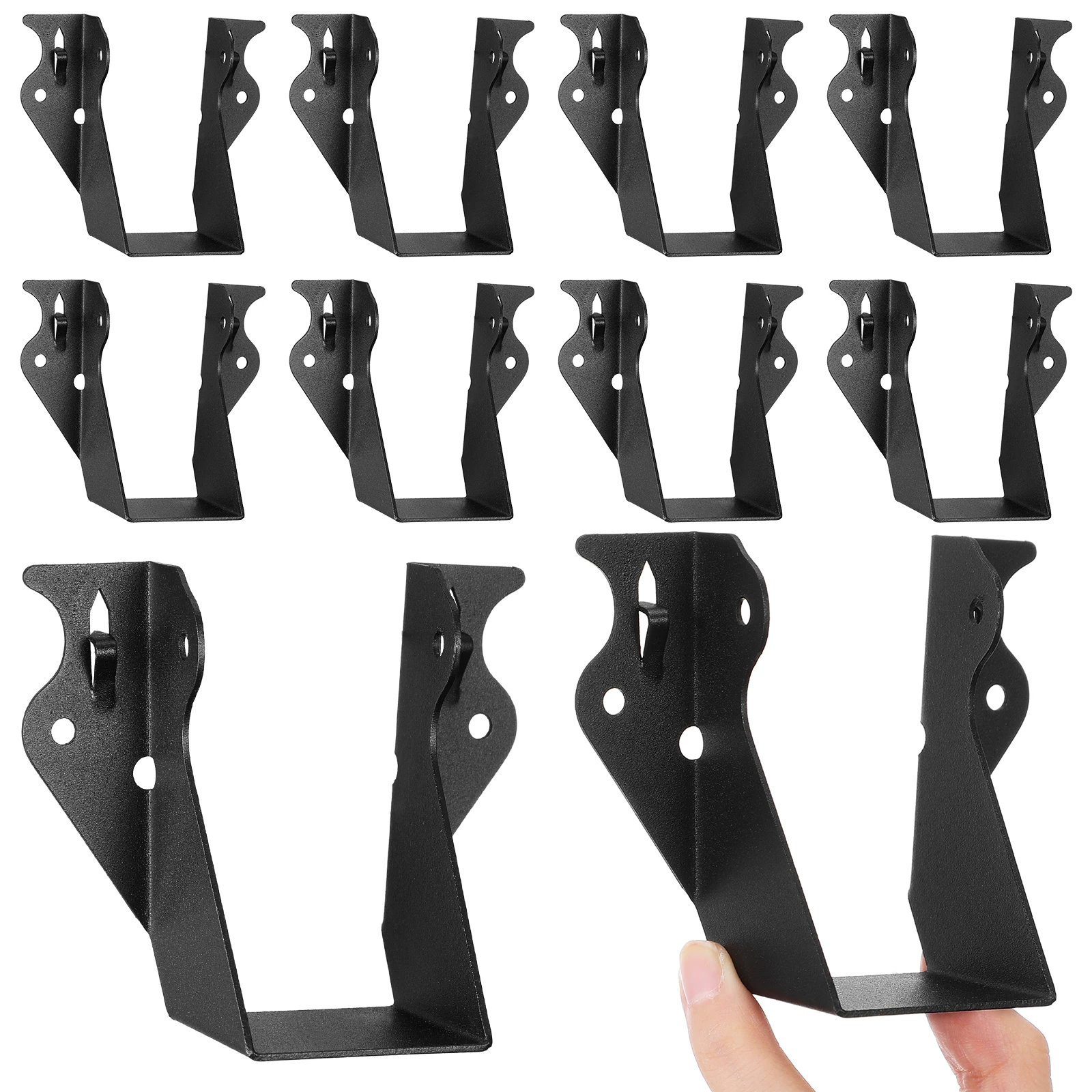 

10pcs Joist Hanger Face Mount Rafter Beam Brackets for Shed Fence Barn Black Hurricane Ties Space Optimization Firm Material