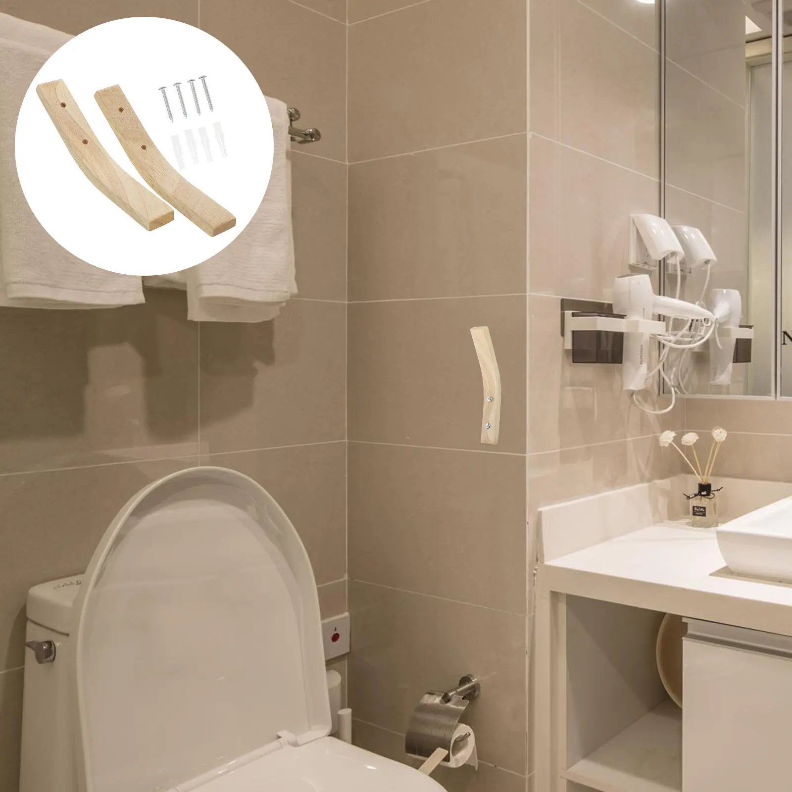 

2 шт. настенных крючков из массива дерева для одежды, шляп, сумок, полотенец, органайзер для хранения в доме, на кухне, в спальне, ванной комнате