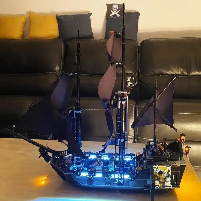 MOC Pirates Of The Caribbean Ship Revenge Warship Black Pearl Sailboat Building Block Bricks MOC Assembly Toys Kid Holiday Gift