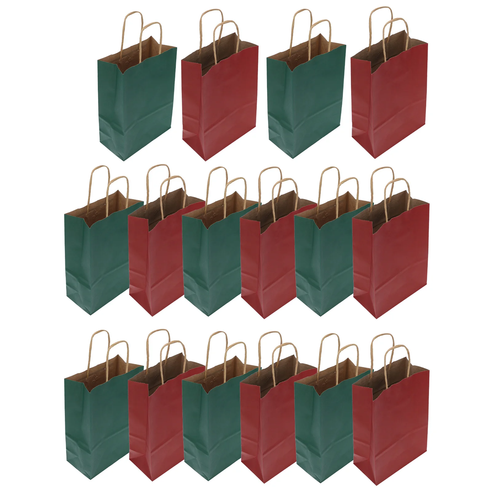 16 قطعة أكياس هدايا عيد الميلاد الورقية المحمولة المحمولة عيد الميلاد التعبئة الحقائب للهدايا الحلوى البسكويت أكياس هدايا عيد الميلاد