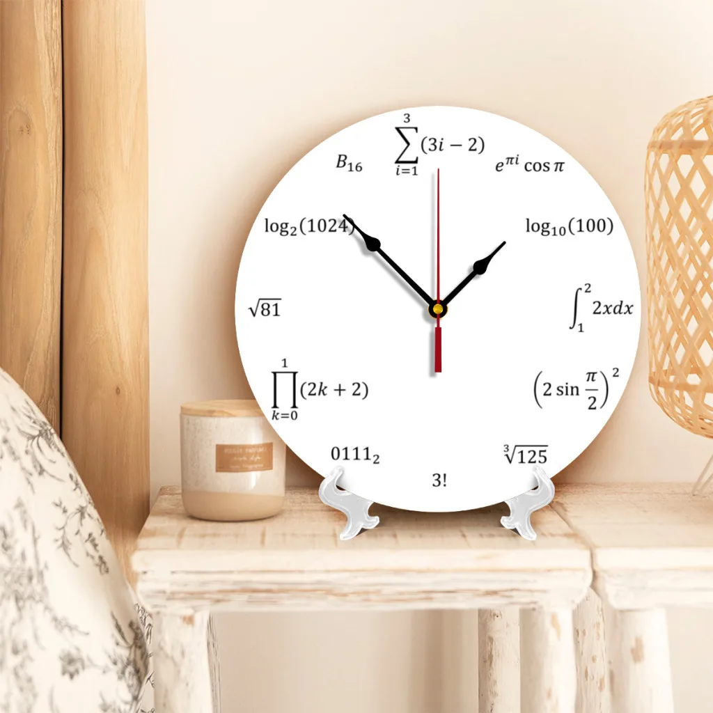 Math Equations and Notations Modern Simple and Wall Hung Clock for Study Bedroom Living Room Bathroom