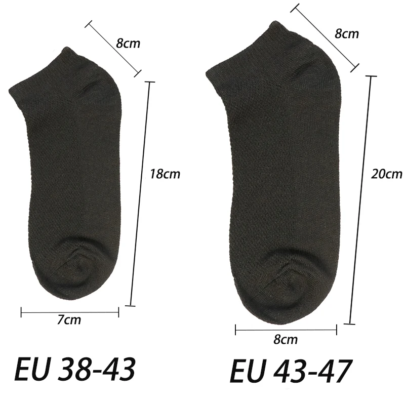 Meias de tornozelo respirável masculino, elástico, monocromático, malha, alta qualidade, algodão, negócios, unissex, plus size, EU38-47, 6 pares